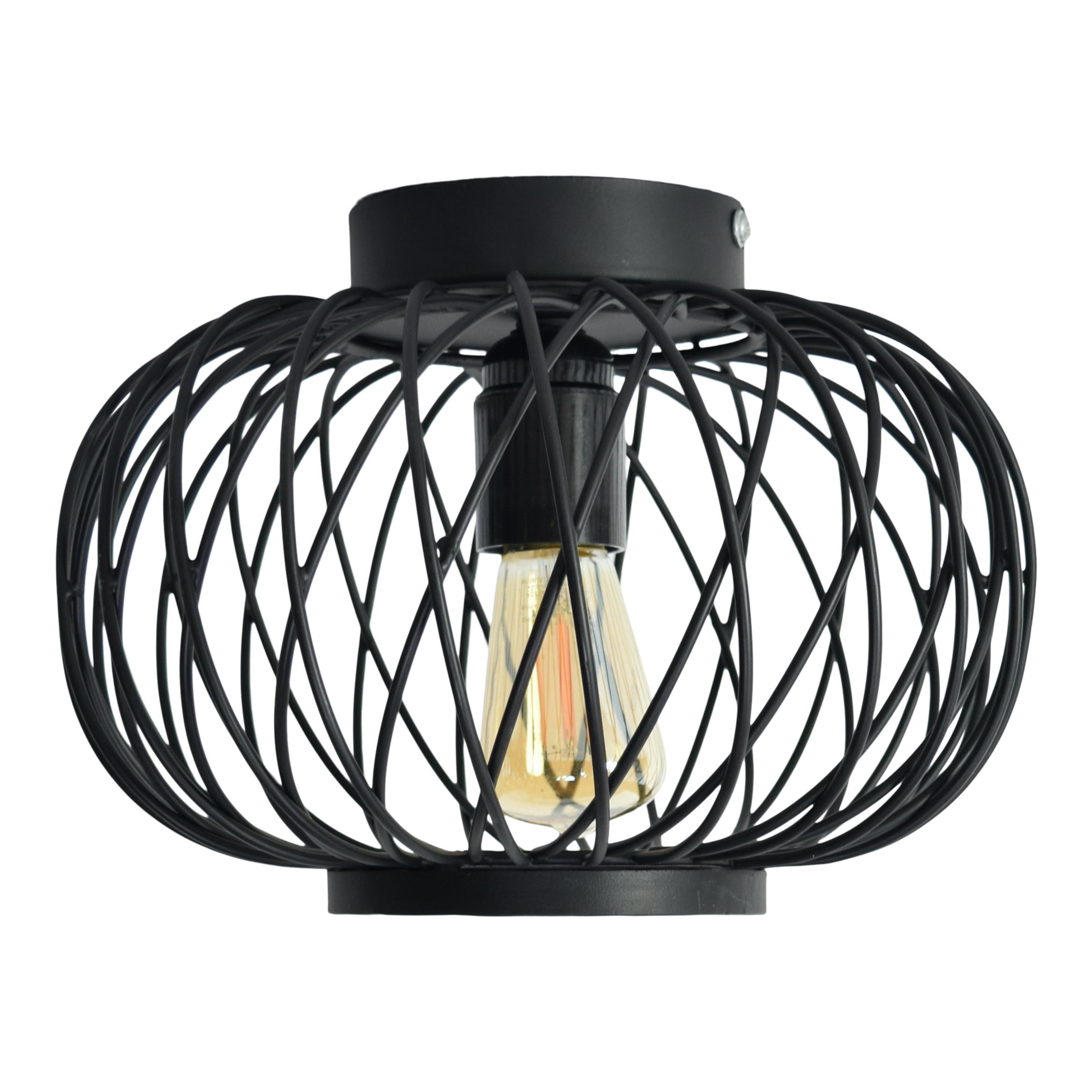 DECKENLEUCHTEN Twist Schwarz - Schwarz, Metall (25/25/18cm) - Urban Interiors