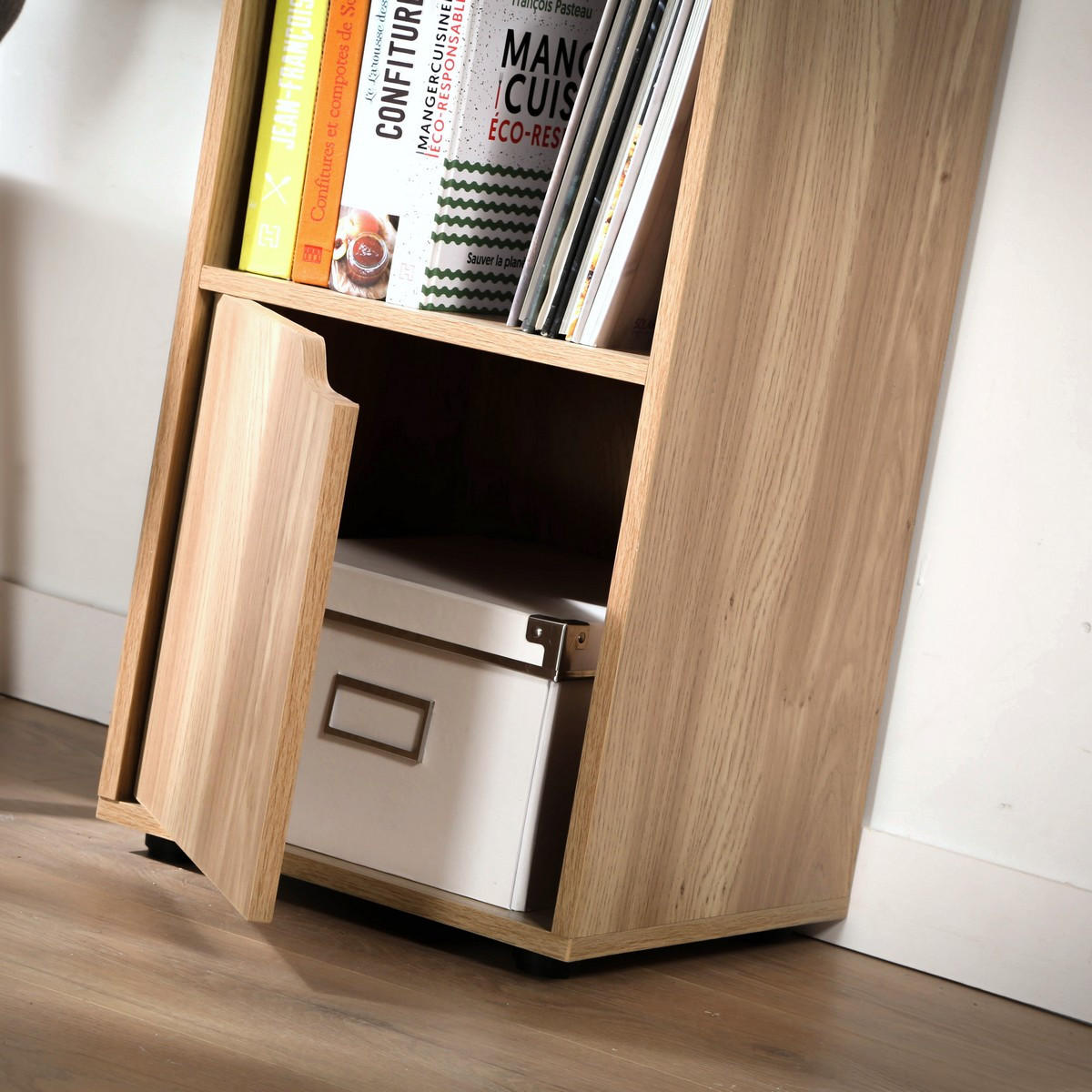 REGAL mit 4 Fächern - 31/29/120 cm - Eichefarben, Holzwerkstoff (29/120/30.7cm) - Calicosy