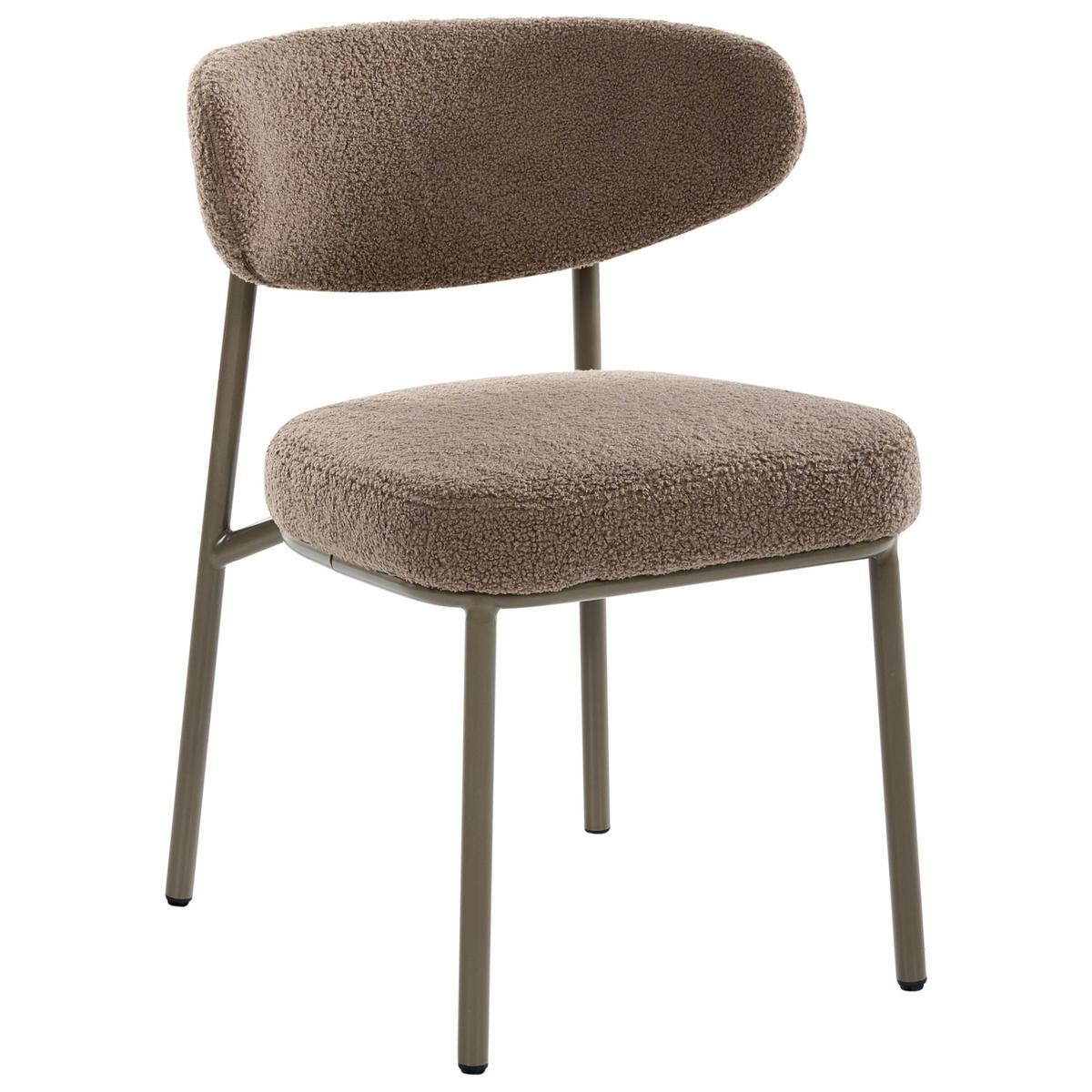 ESSZIMMERSTUHL 2er Set Bouclé Taupe Unity - Taupe/Beige, Textil (56/78/57cm) - Beliani