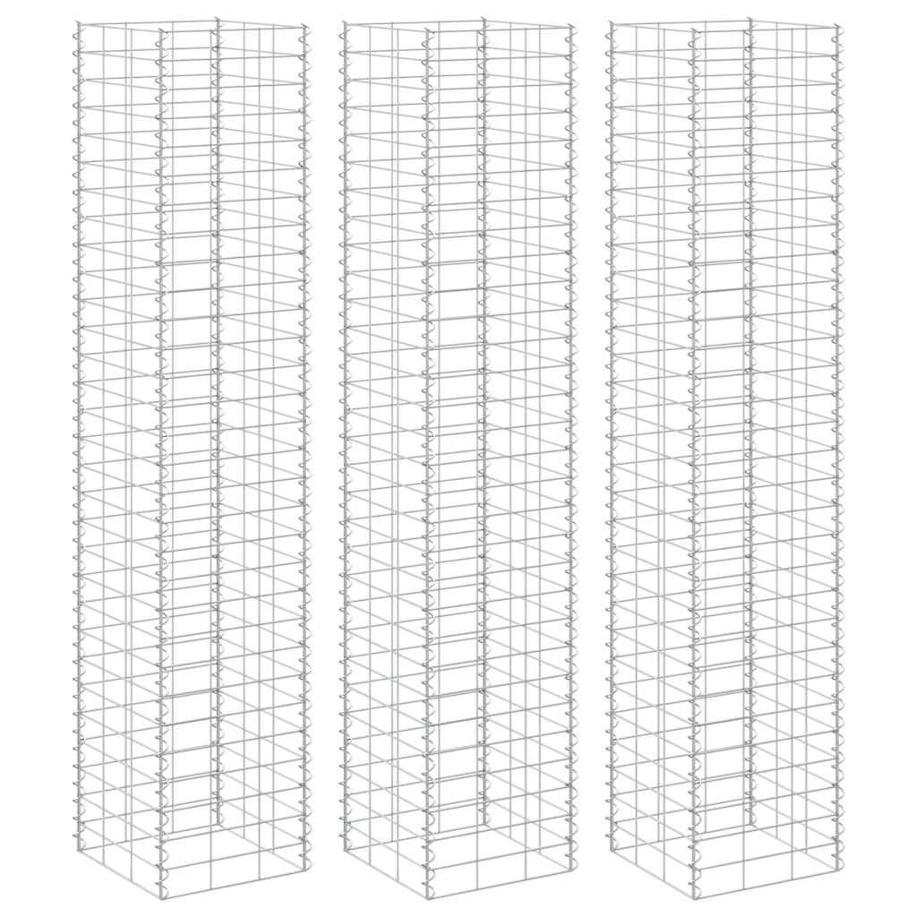 GABIONEN-HOCHBEETE 3er Set 30/30/200 Cm Eisen - Silberfarben, Metall (30/200/30cm) - vidaXL