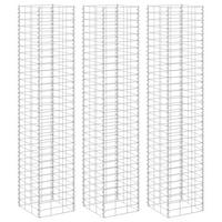 GABIONEN-HOCHBEETE 3er Set 30/30/200 Cm Eisen - Silberfarben, Metall (30/200/30cm) - vidaXL