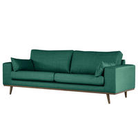 2-SITZER SOFA - Dunkelgrün/Eichefarben, Eichenholz/Textil (197/81/88cm) - home24