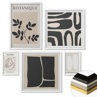 WANDBILDER 5er-Set - 50x50 cm & 20x30 cm & 40x60 cm Weißer Rahmen - Matisses stilvolle Pflanzenbilder - Weiß, Kunststoff (40/60cm) - ArtPrintCave