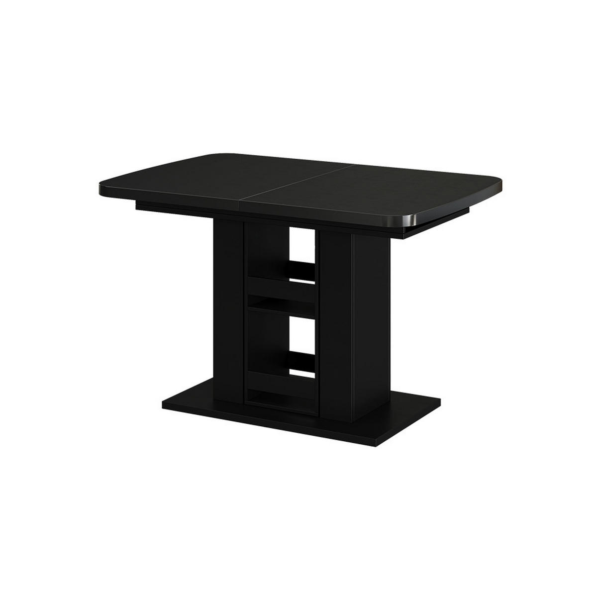 ESSTISCH Fenaro Schwarz 120 x 80 cm - Honigeiche/Schwarz, Holzwerkstoff (80/120/76cm) - Vicco