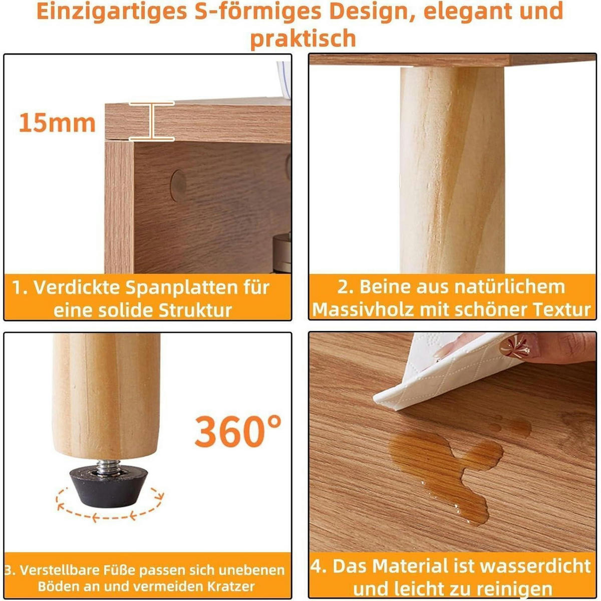 BEISTELLTISCH 3-stufig Eiche Optik - Braun, Holzwerkstoff (40/30/51cm)