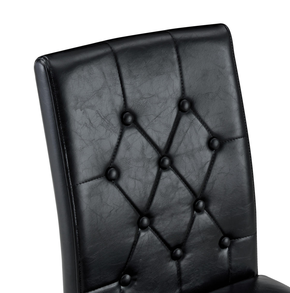 ESSZIMMERSTÜHLE 4er-Set 89 cm PU-Leder Schwarz mit goldfarbenen Metallbeinen - Schwarz, Metall (46/89/42cm) - Meubliv