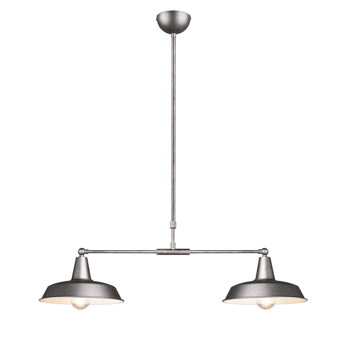 PENDELLEUCHTE - Eisen - 2-flammig - Silberfarben, Metall (83/26/90cm) - home24