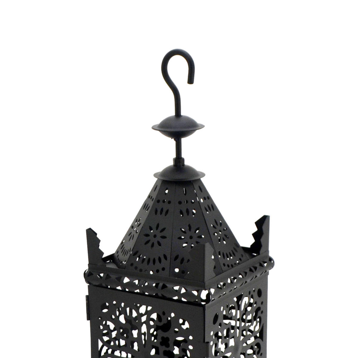 DEKORATIVES LATERNEN SET, 2 pieces Schwarz 14/14/38 cm - Schwarz, Metall (14/38/14cm) - Mobili Rebecca