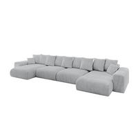 WOHNLANDSCHAFT mit Schlaffunktion ESKAR-U2-464x176x72cm Grau - Grau, Holzwerkstoff/Kunststoff (176/72/464cm) - ALTDECOR