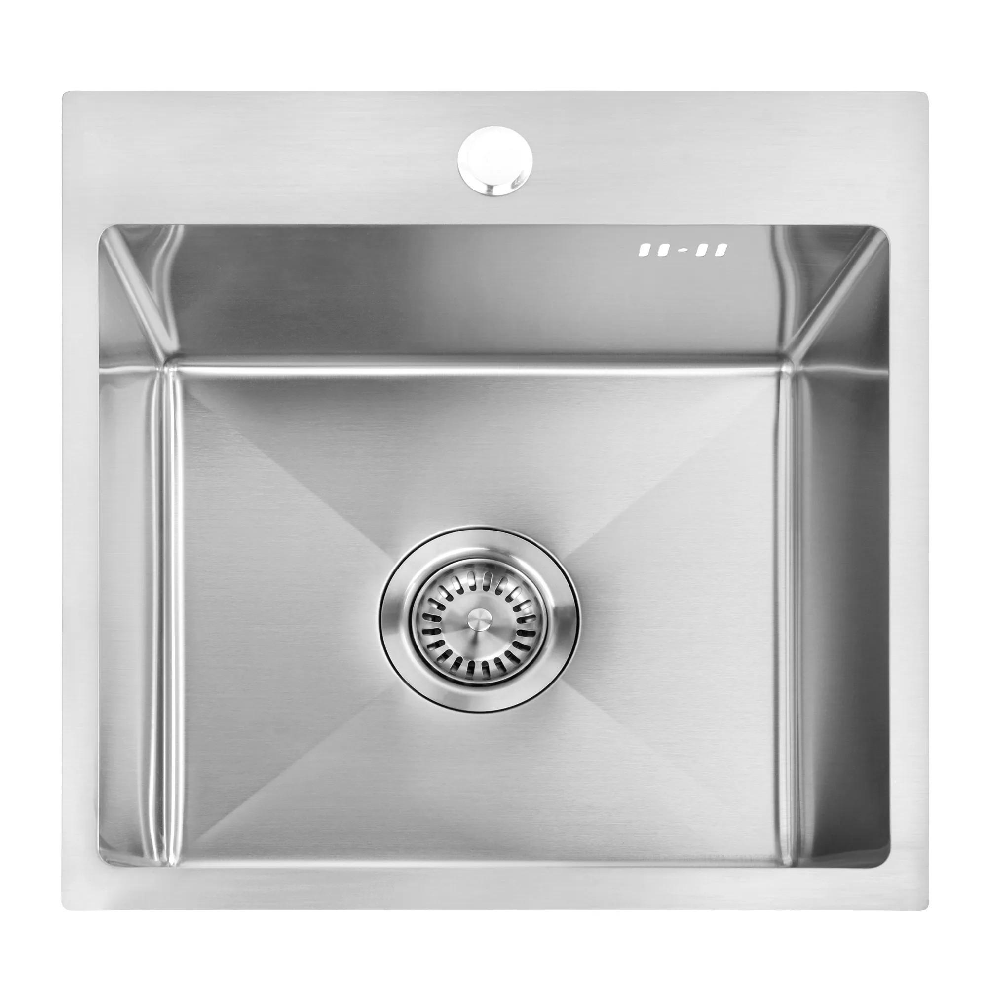 EDELSTAHLSPÜLE Rea Leo 40 Brush Nickel ohne Küchenarmatur - Nickelfarben, Metall (35/19/45cm) - REA