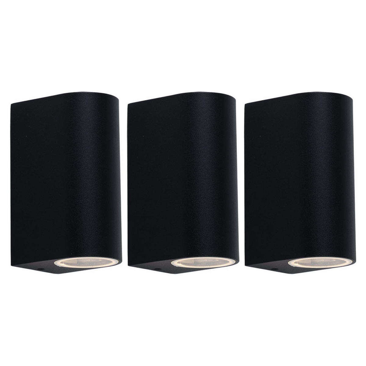 LED AUSSEN-WANDLEUCHTE Aluminium Schwarz - Schwarz, Metall (9.2/15/9.2cm)