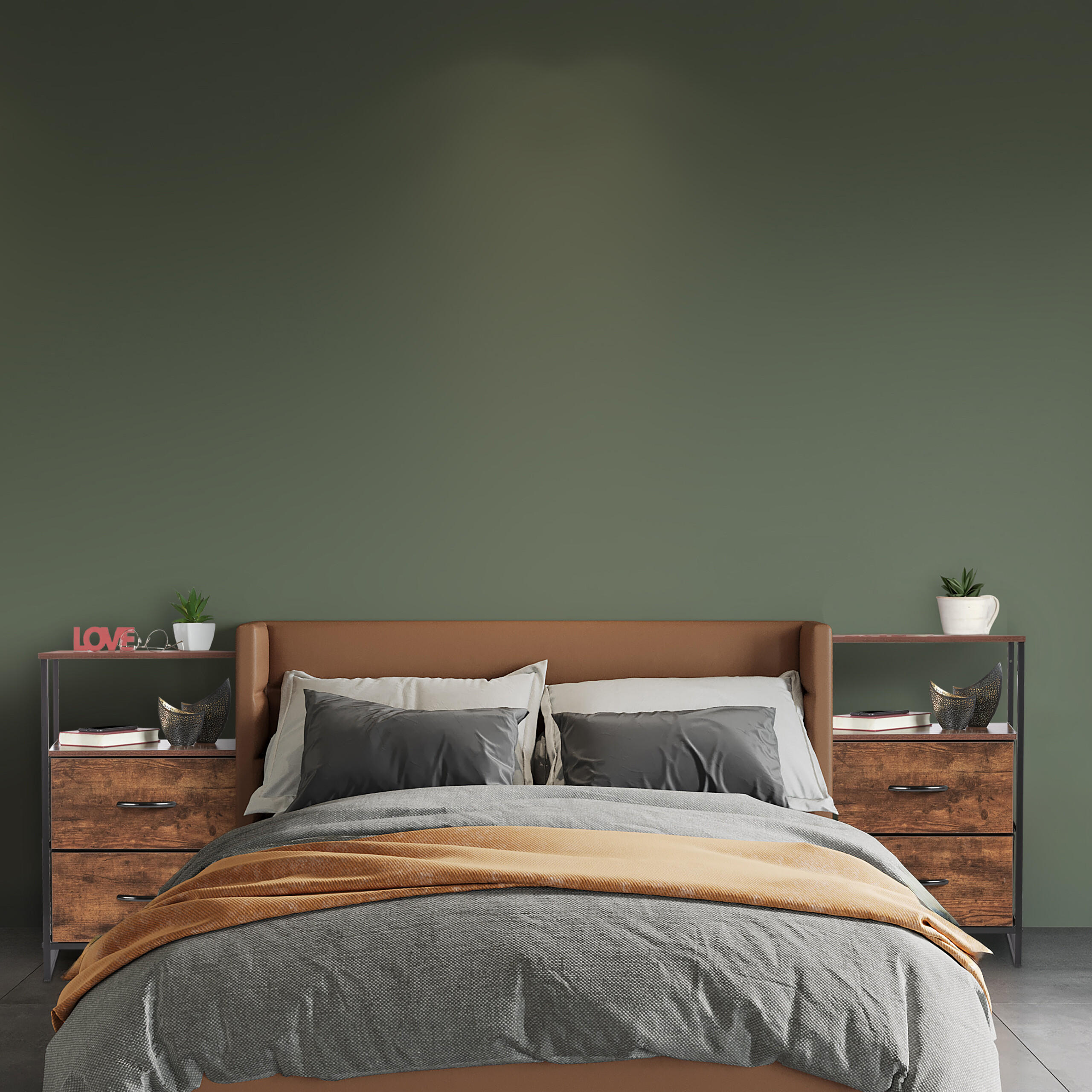 NACHTTISCH 2er Set - Dunkelbraun, Holz/Holzwerkstoff (45/70/42.5cm) - Relaxdays