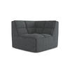 SOFAELEMENT Strukturstoff Stoff Grau - Schwarz/Graphitfarben, Kunststoff/Textil (98/75/98cm) - Makamii