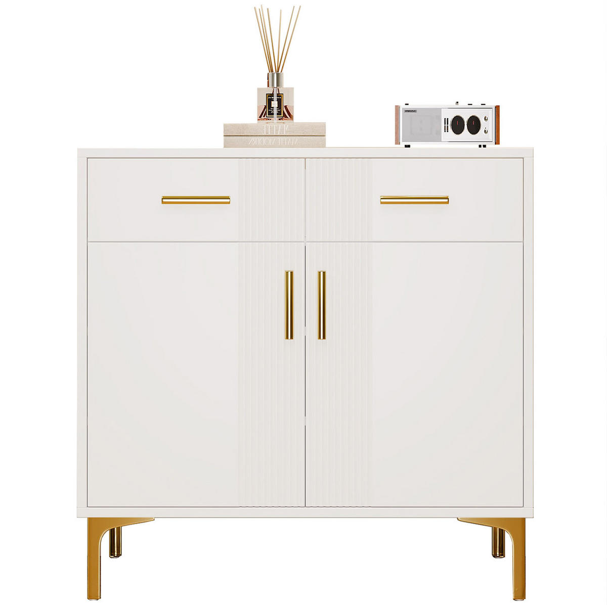 SIDEBOARD 80/79,5/35 cm Weiß aus MDF mit Kippsicherung - Weiß, Holzwerkstoff (35/79.5/80cm) - OKMYHOME