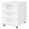 ROLLCONTAINER - mit 3 Schubladen 58/42,8/59 cm in Weiß Bogengriff (Kunststoff) - Weiß, Holzwerkstoff (42.8/59/58cm) - bümö