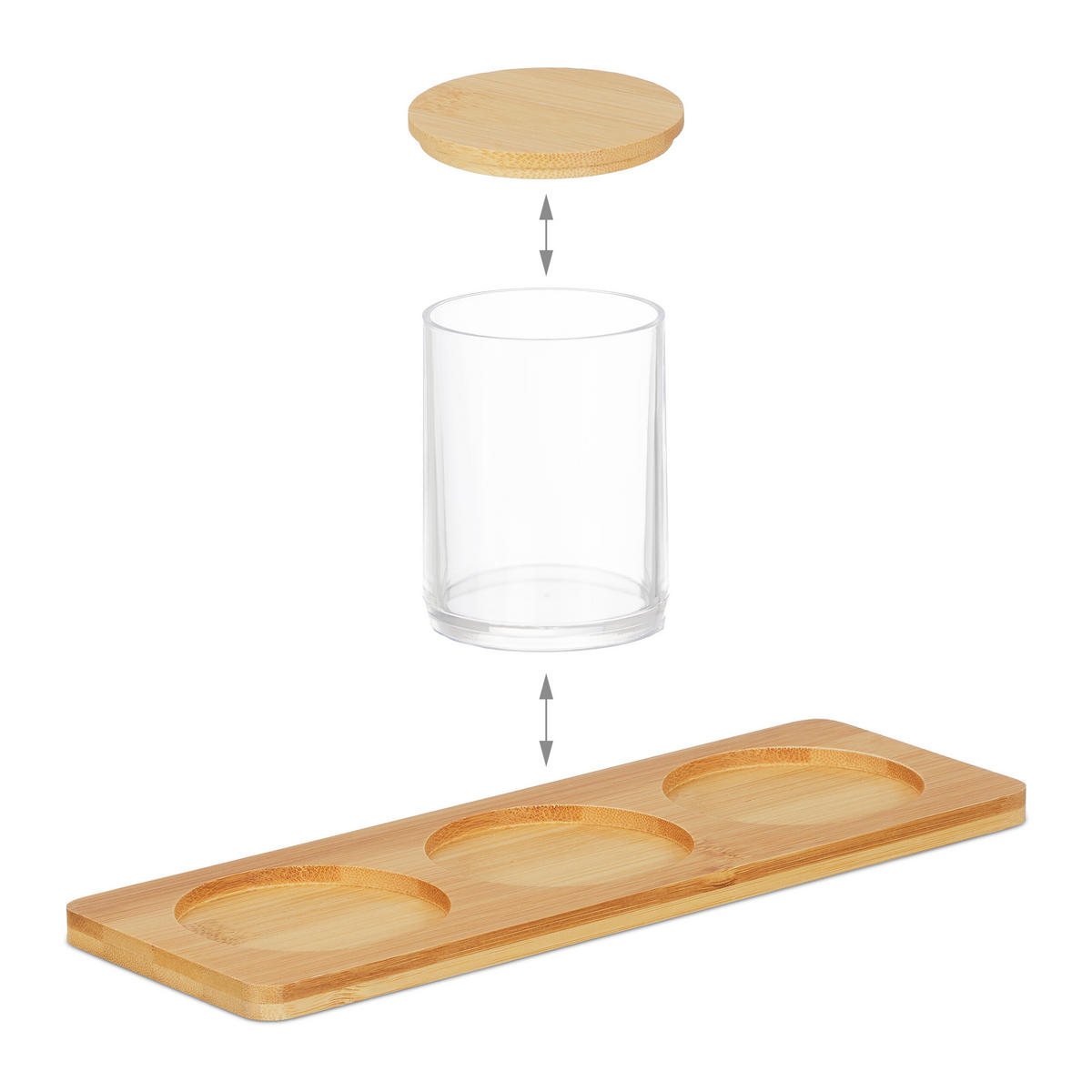 WATTESTÄBCHENBEHÄLTER - Multicolor, Holz/Kunststoff (27/10/9cm) - Relaxdays