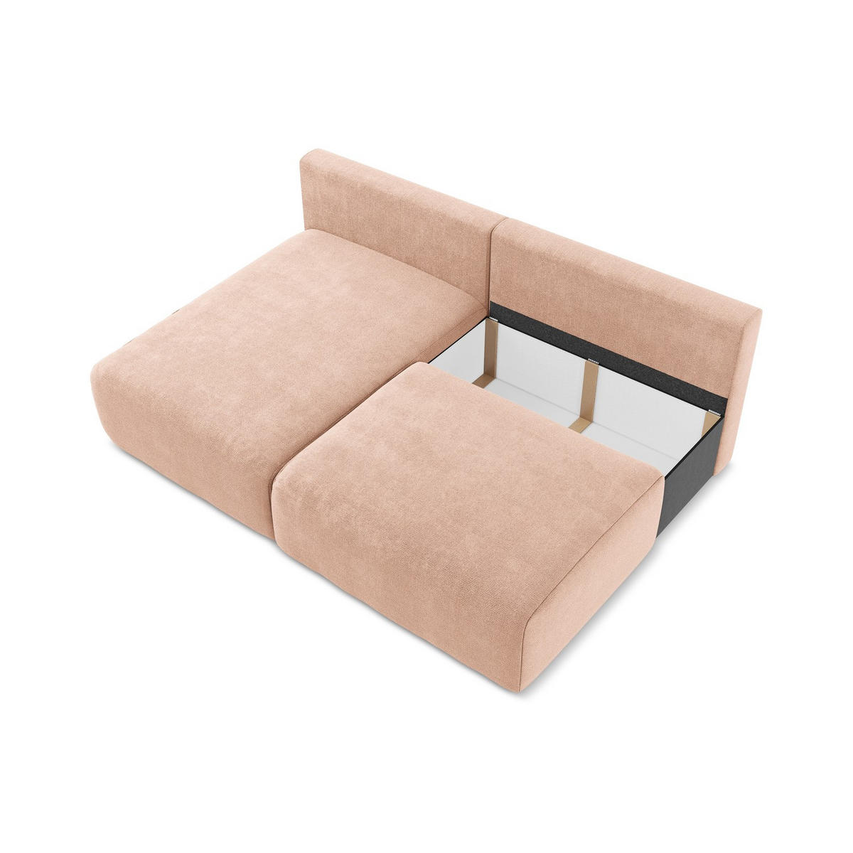 ECKSOFA mit Schlaffunktion links Chenille Stoff Pink - Pink/Koralle, Kunststoff/Textil (149/210cm) - LaMiaSofa