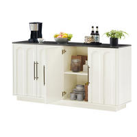 SIDEBOARD 160/40/80 cm weiß-schwarz aus MDF mit Soft-Close - Weiß, Holzwerkstoff (40/80/160cm) - OKWISH