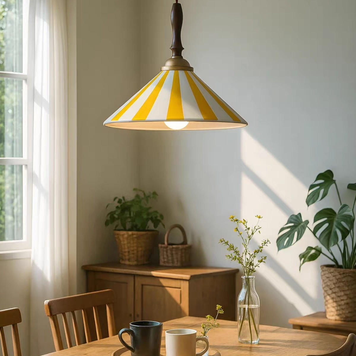 LED-HÄNGELEUCHTE 12W Gelb 30/30/20-150 cm - Gelb, Metall (30/30/20cm) - Authentics