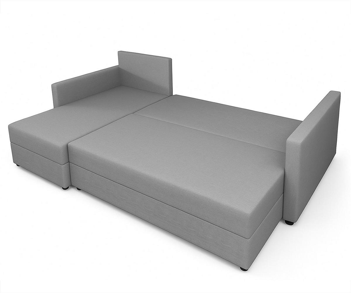ECKSOFA L Form Dolceo Silbergrau 226/140/78 cm – Schlaffunktion Universell Rechts Links - Greige/Schwarz, Kunststoff/Textil (226/140cm) - AX Living