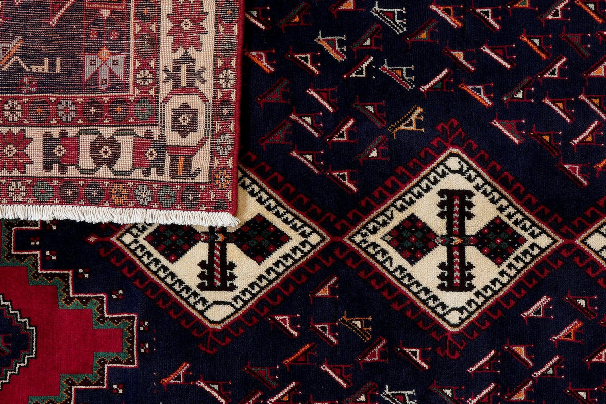 ORIENTTEPPICH handgeknüpft Afshar Blau 219/168 cm Schurwolle - Blau, Textil (168/219cm) - Looma