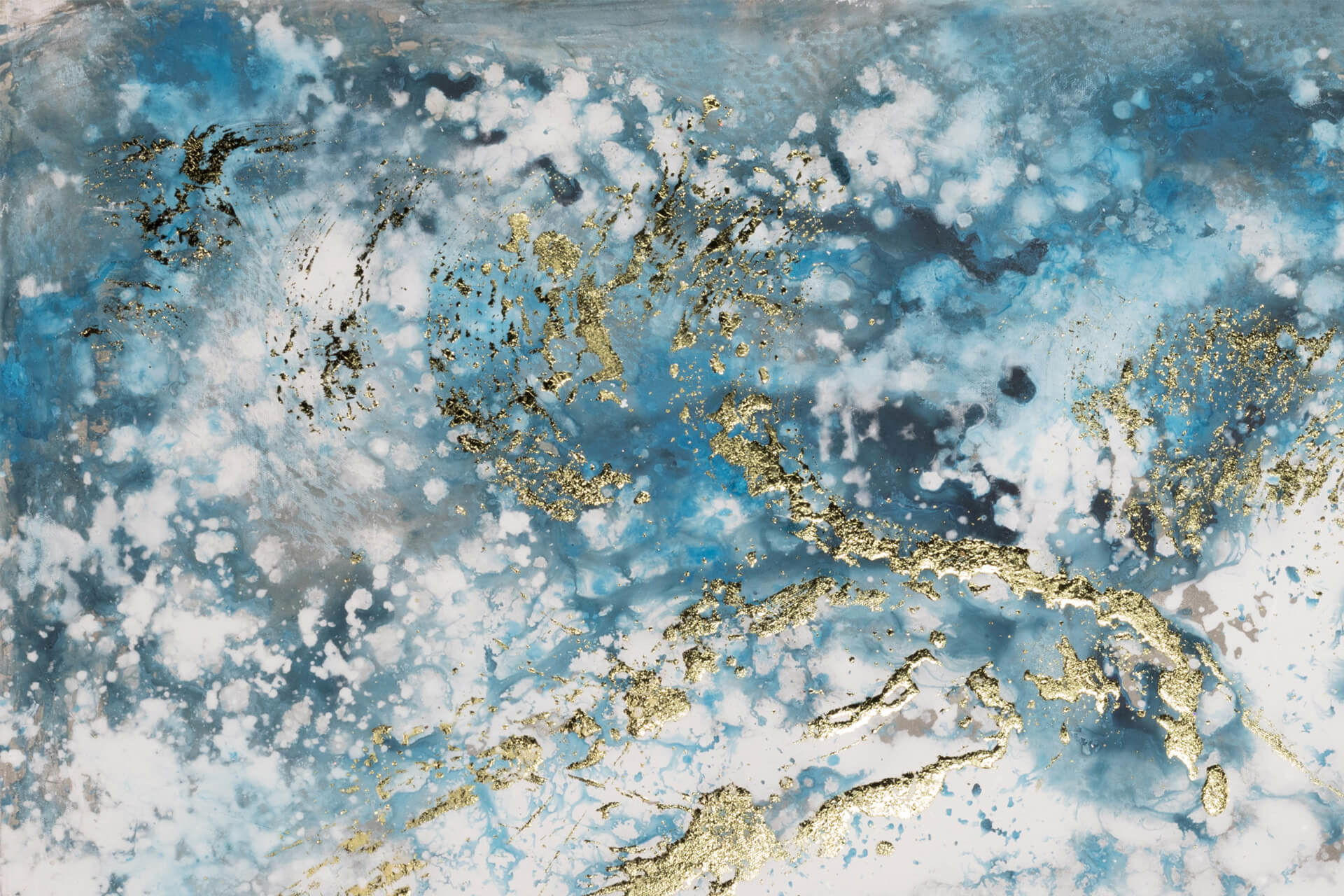 ACRYLBILD HANDGEMALT 100/75 cm - Blau/Weiß, Holz/Textil (1.78/75cm) - KUNSTLOFT