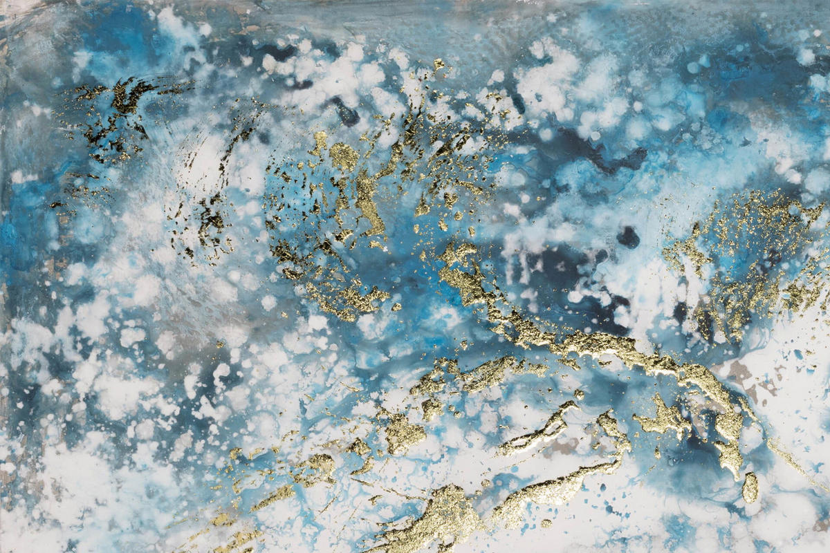 ACRYLBILD HANDGEMALT 100/75 cm - Blau/Weiß, Holz/Textil (1.78/75cm) - KUNSTLOFT