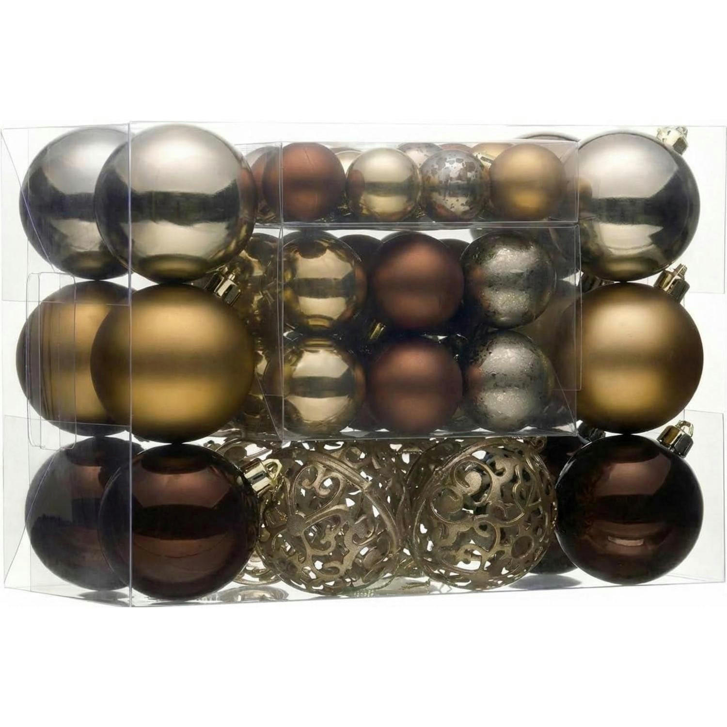 WEIHNACHTSKUGELN 50-teiliges Set Bronze - Bronzefarben, Kunststoff (8/8/8cm)