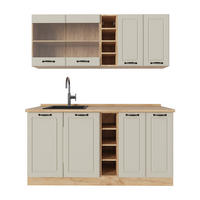 SINGLEKÜCHE R-Line, Sand Landhaus/Goldkraft Eiche, 160 cm Arbeitsplatte Goldkraft Eiche - Honigeiche/Beige, Holzwerkstoff (160/81.6/60cm) - Vicco