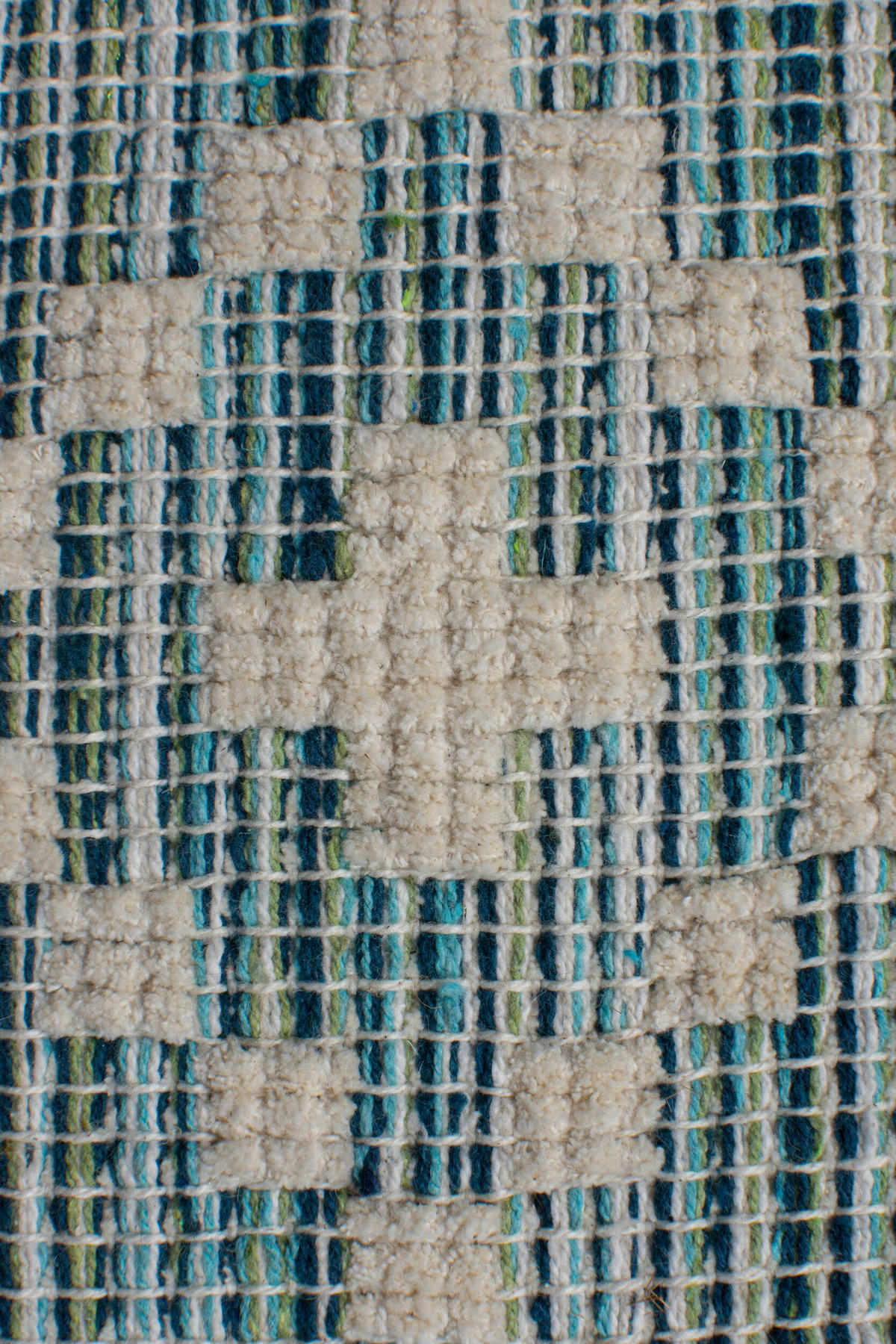 LÄUFER Ethno-Muster, handgewebt, elfenbein-türkis LEELA - Beige, Textil (60/200cm) - KADIMA DESIGN