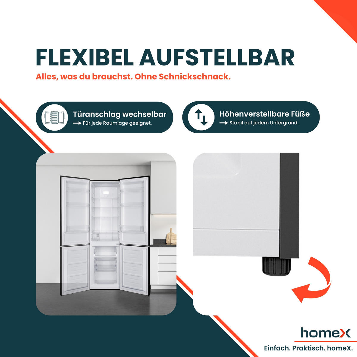 KÜHL-GEFRIER-KOMBINATION, No Frost, freistehend, groß - 253 Liter, EEK C, Kühlschrank mit Gefrierfach, schwarz - Schwarz, Glas/Kunststoff (54.5/181/61.6cm) - homeX