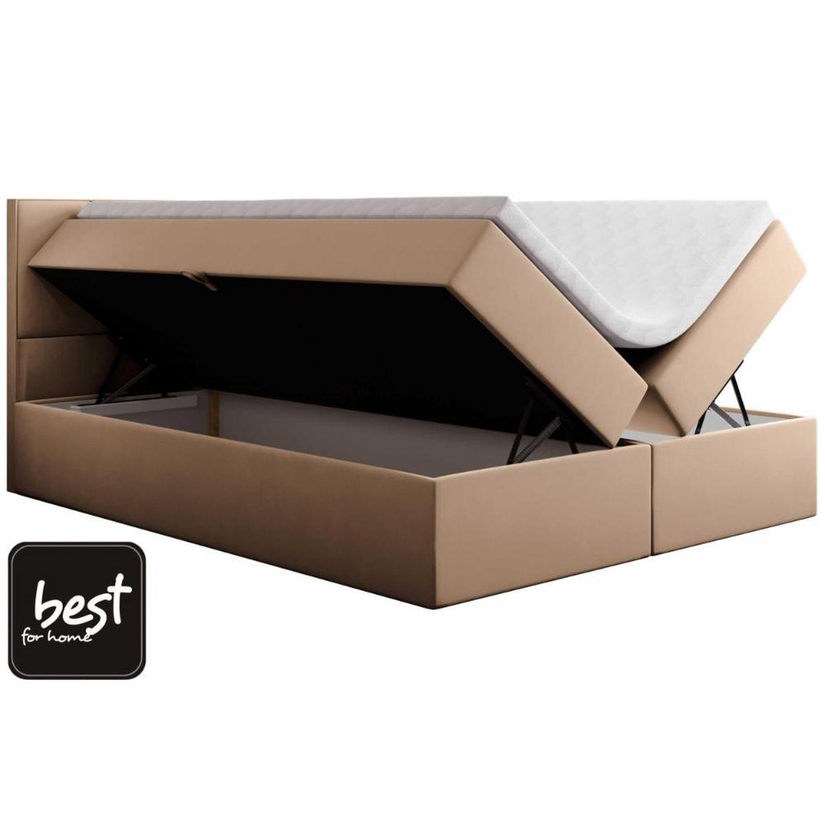 BOXBETT Jubilee Bonellfederkern inkl. Topper - Hellgelb, Holz/Holzwerkstoff (160/200cm) - Best For Home
