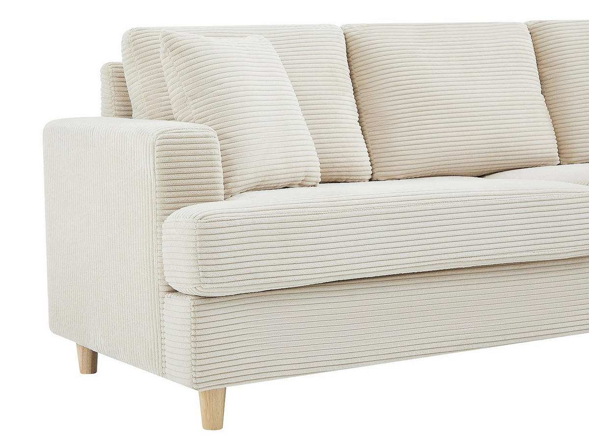 SOFA - 3 Personen - samt - beige Yocaba - Beige, Textil (216/86/79cm) - Vente-Unique