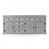 SCHRANK New Mexico Grau Antik 200/44/84 cm - Grau, Holz (200/84/44cm) - ebuy24