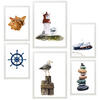POSTER Set Mit 6 Ozean Und Meereskomposition A3 & A4 Weißer Rahmen - Weiß, Papier (29/3cm) - Nacnic
