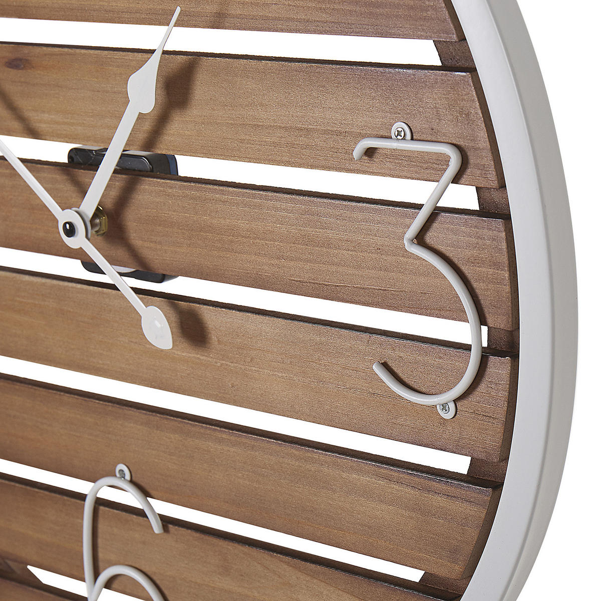 WANDUHR Tannenholz dunkler holzfarbton Arriaga - Dunkelbraun, Holz (50/50/2cm) - Beliani