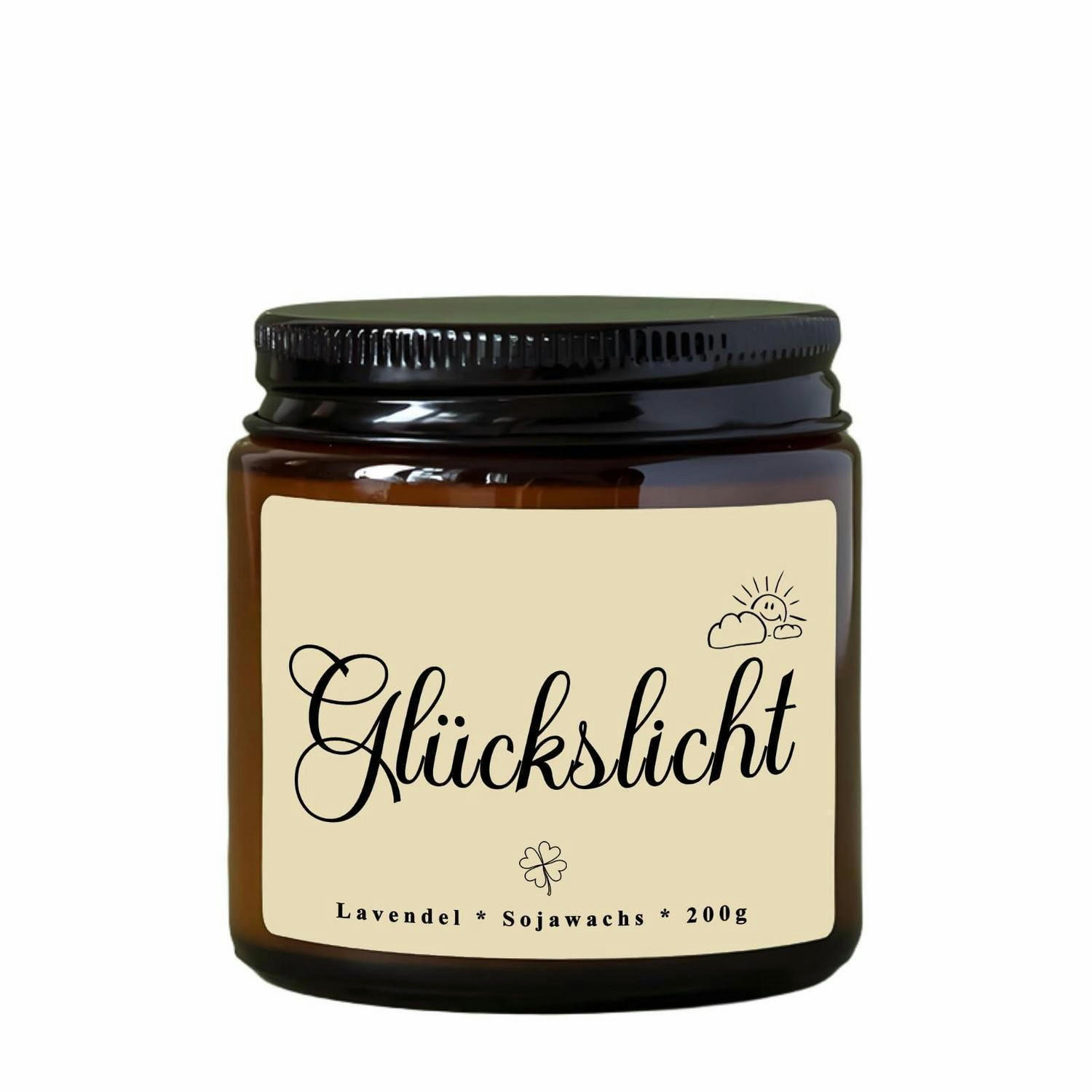 DUFTKERZE im Glas Lavendel Sojawachs 200g - Gelb, Glas (6.5cm)