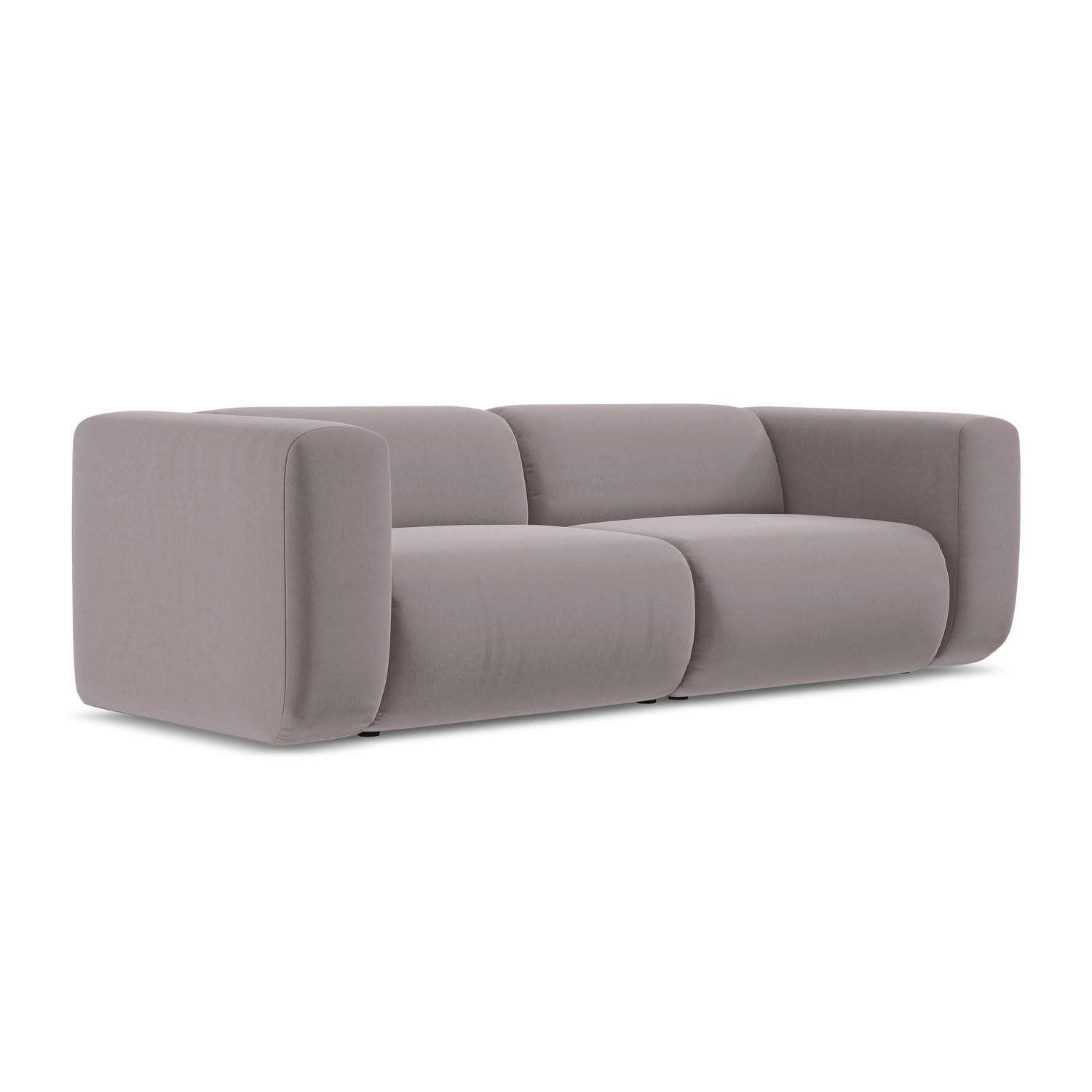 3-SITZER SOFA Samt Stoff Violett - Lila/Flieder, Kunststoff/Textil (228/70/89cm) - LaMiaSofa