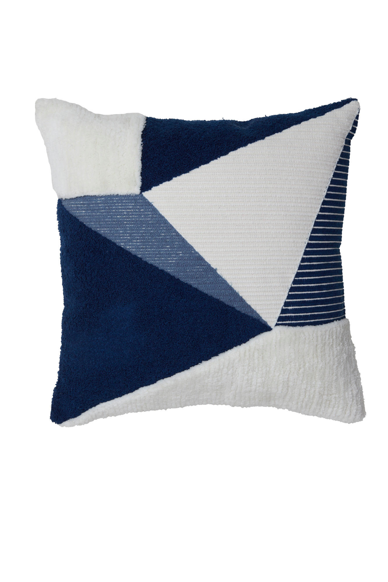 DEKOKISSEN Rejas Blau 45/45/10 cm - Blau, Textil (45/45cm) - Light & Living