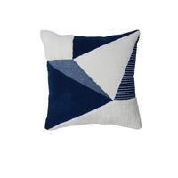 DEKOKISSEN Rejas Blau 45/45/10 cm - Blau, Textil (45/45cm) - Light & Living