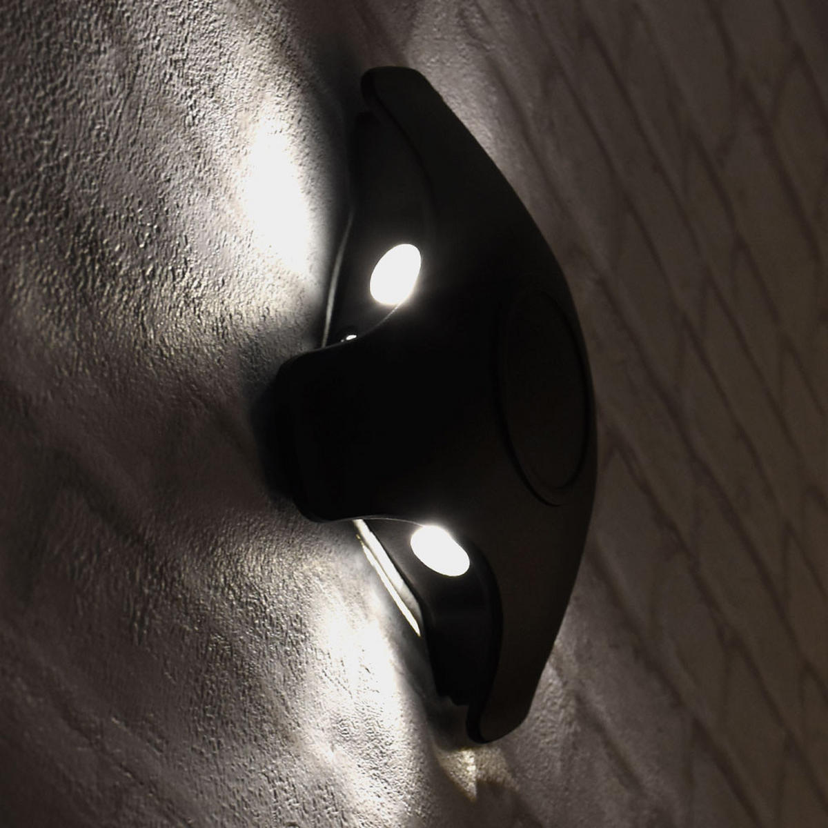 LED AUSSEN-WANDLEUCHTE Alu Schwarz - Schwarz, Metall (19/19/5cm)