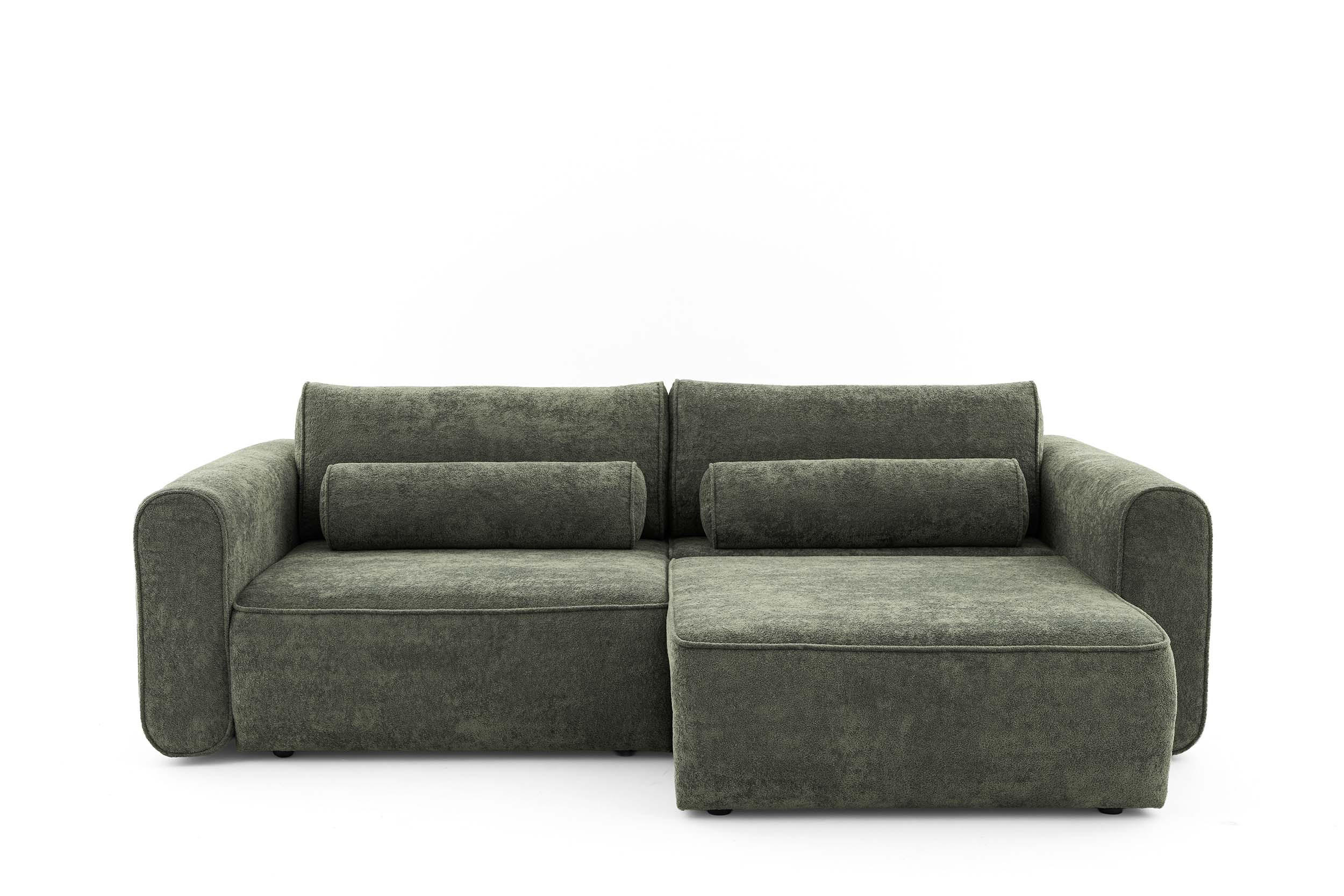 ECKSOFA Motion mit Schlaffunktion Funktional 3-sitzer Sofa - Grün, Textil (250/120cm) - Muffo