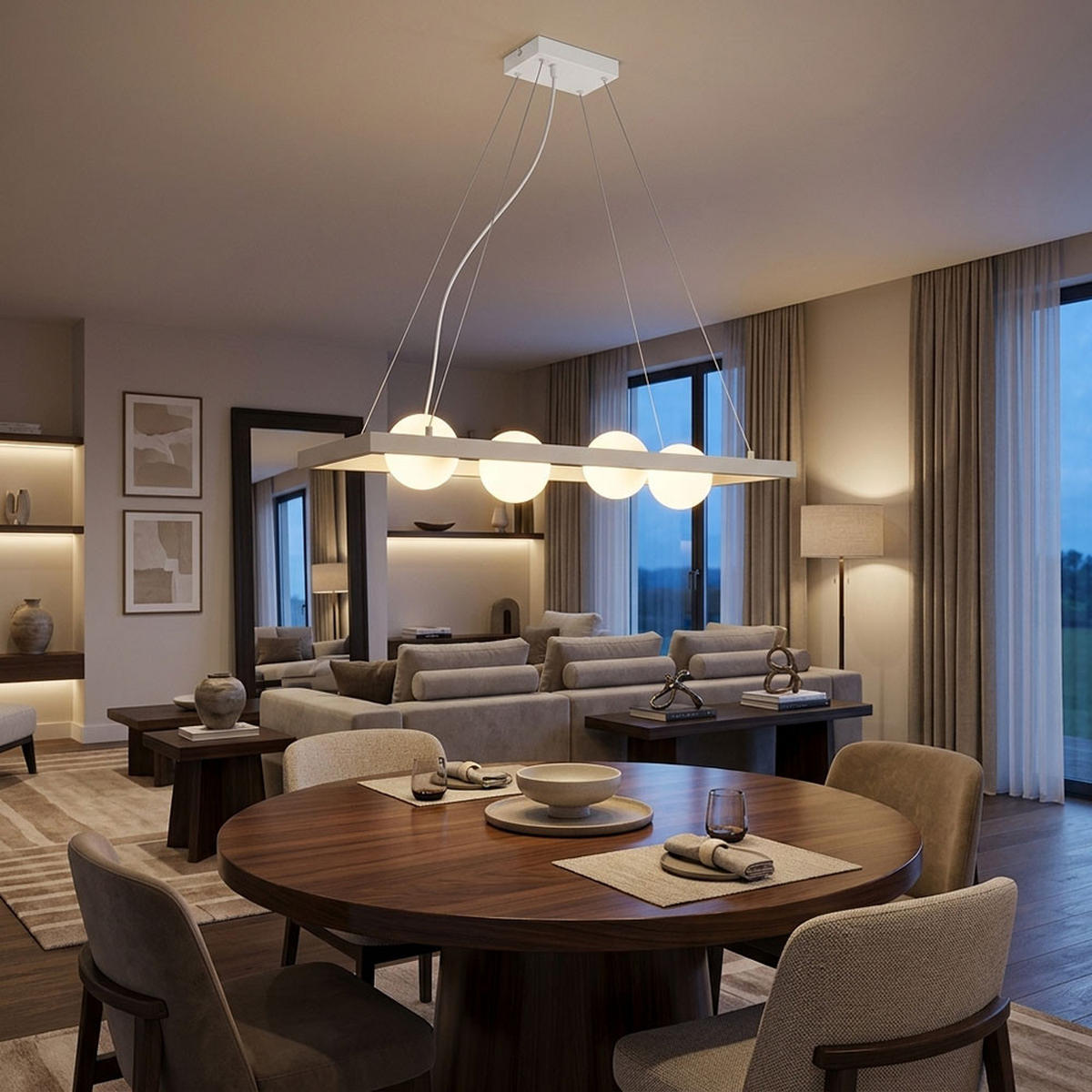 LED PENDELLEUCHTE HÖHENVERSTELLBAR - Bernsteinfarben, Glas (84/24/150cm) - Globo Lighting