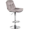 BARHOCKER Samt grau - Schwarz/Grau, Textil (46/94/54cm) - CLP
