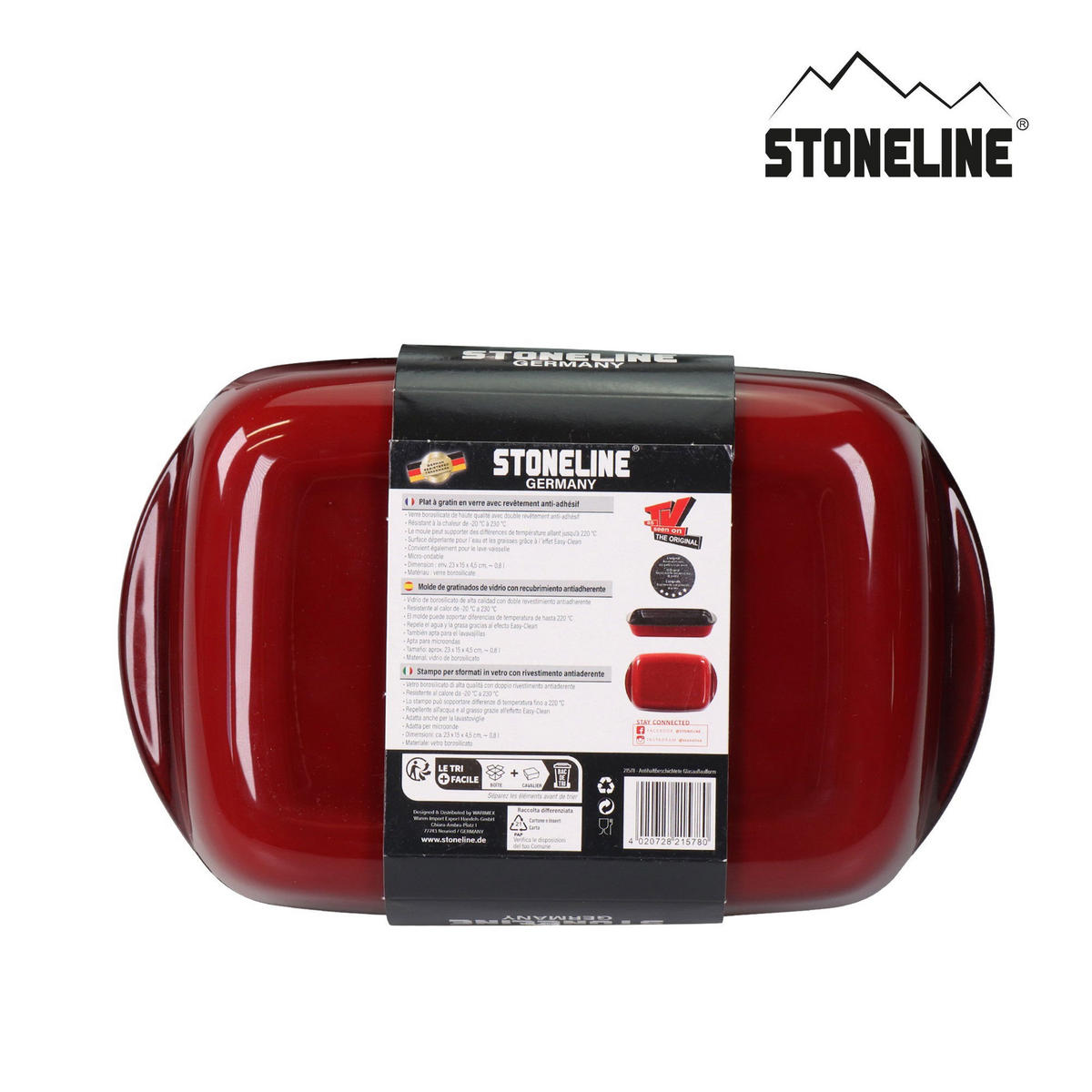 AUFLAUFFORM - Rot, Glas (15cm) - Stoneline