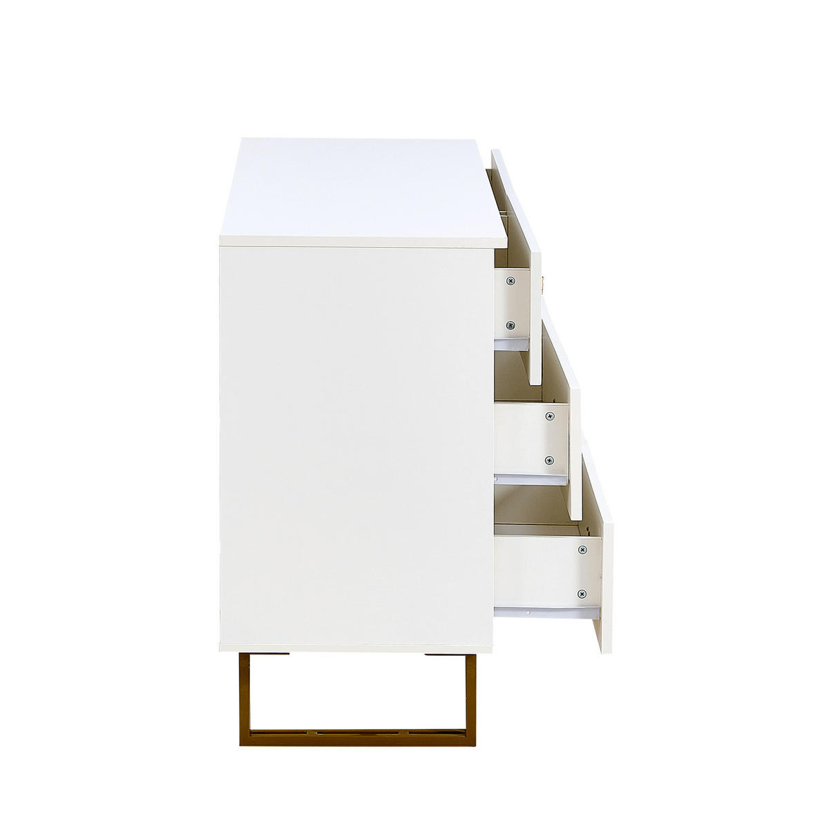 KOMMODE aus MDF 120x40x75cm in Weiß mit 6 Schubladen - Weiß, Holzwerkstoff (120/75/40cm) - Modfu