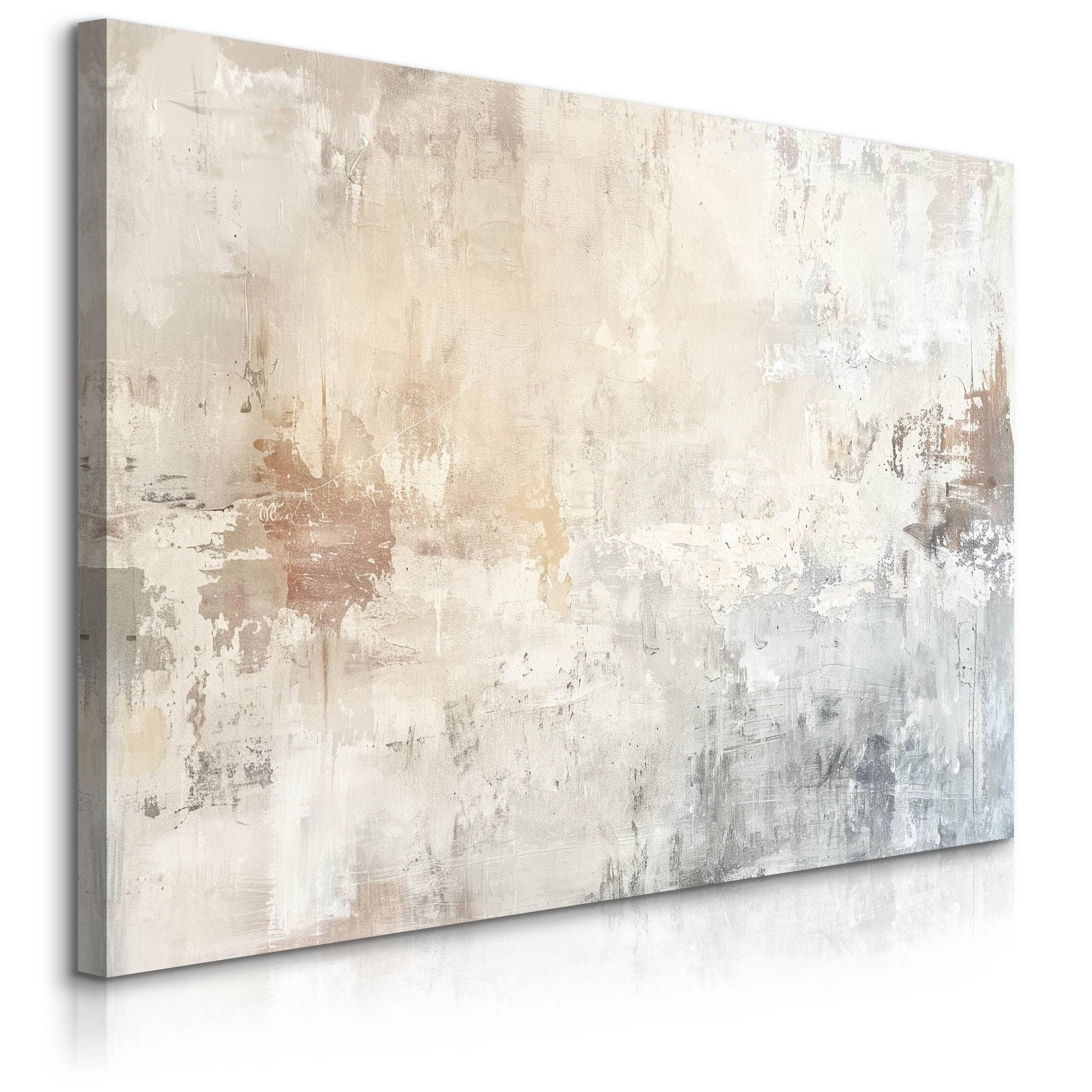 LEINWANDBILD Abstraktion Beton Optik Moderne Muster 40/30cm - Beige/Braun, Textil (40/30cm) - Muralo