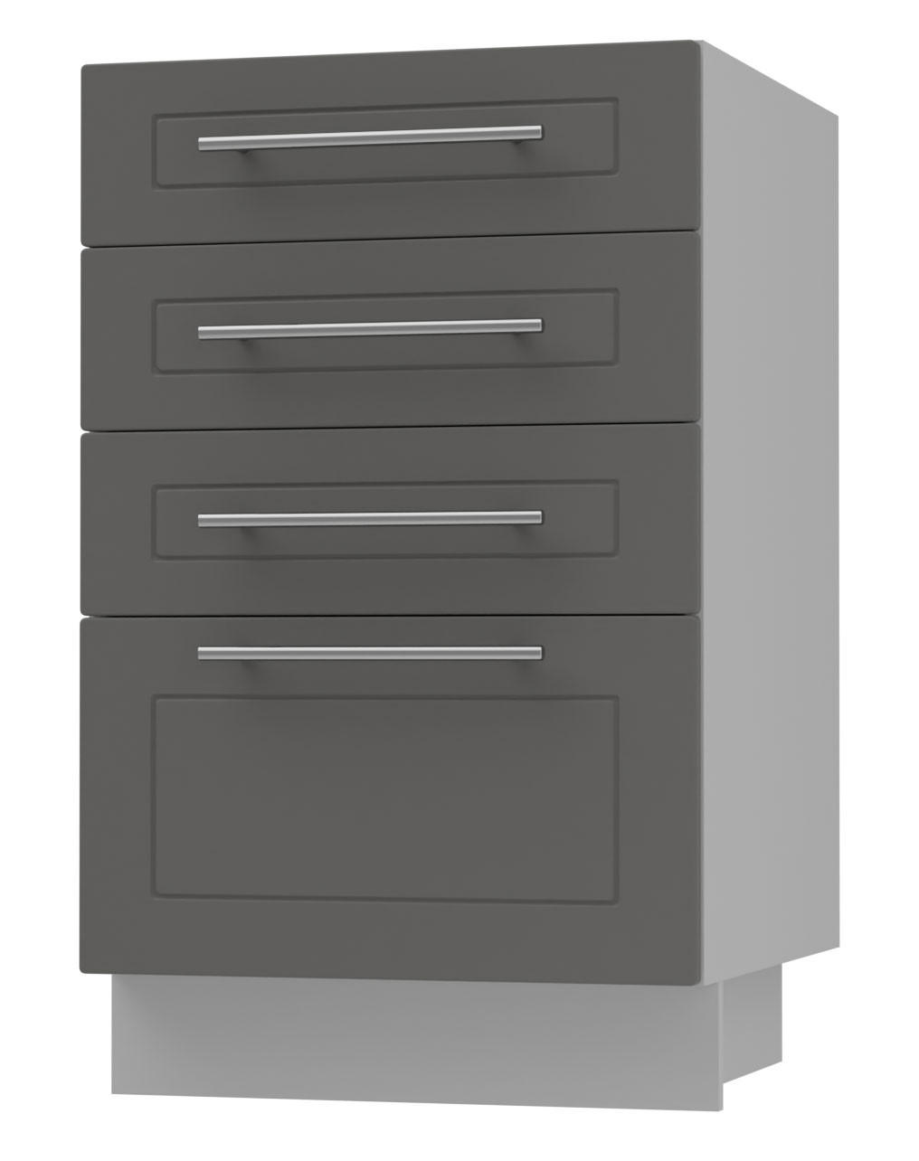 SCHUBLADENUNTERSCHRANK Kvantum D4A/40 Graphit Matt / Grau Matt 40 / 50 / 82cm - Graphitfarben/Grau, Holz/Holzwerkstoff (40/82/50cm) - Feldmann-Wohnen