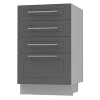 SCHUBLADENUNTERSCHRANK Kvantum D4A/40 Graphit Matt / Grau Matt 40 / 50 / 82cm - Graphitfarben/Grau, Holz/Holzwerkstoff (40/82/50cm) - Feldmann-Wohnen