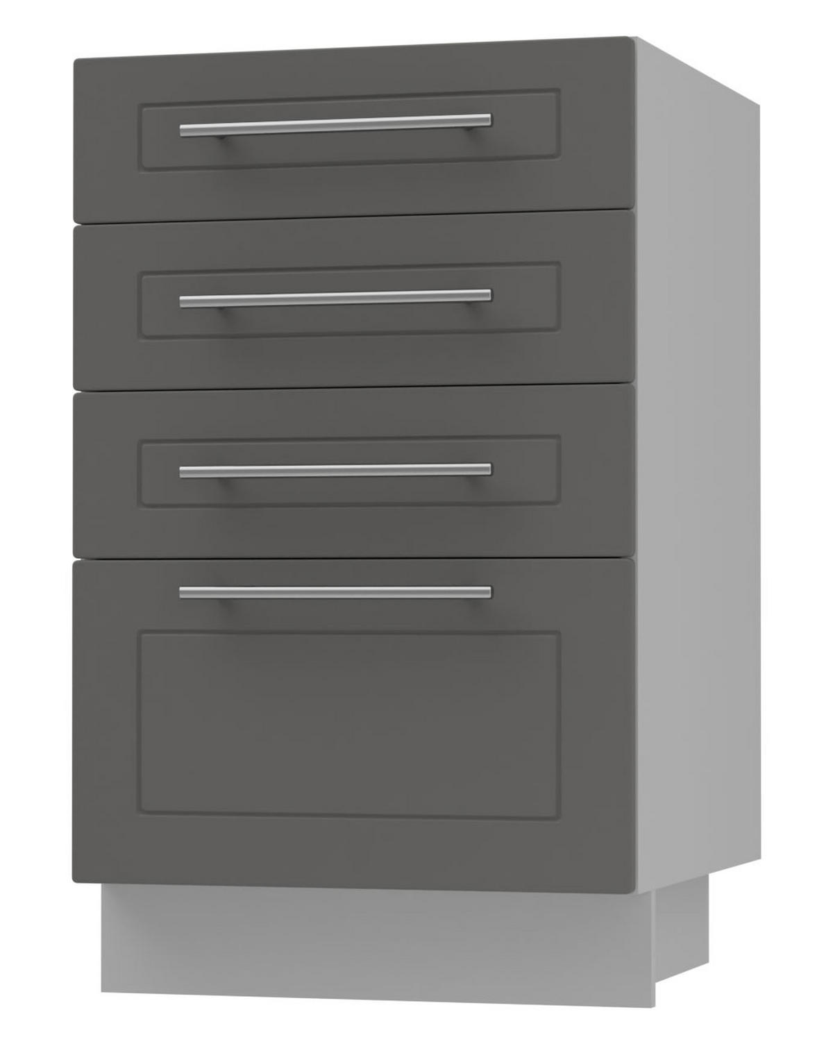 SCHUBLADENUNTERSCHRANK Kvantum D4A/40 Graphit Matt / Grau Matt 40 / 50 / 82cm - Graphitfarben/Grau, Holz/Holzwerkstoff (40/82/50cm) - Feldmann-Wohnen